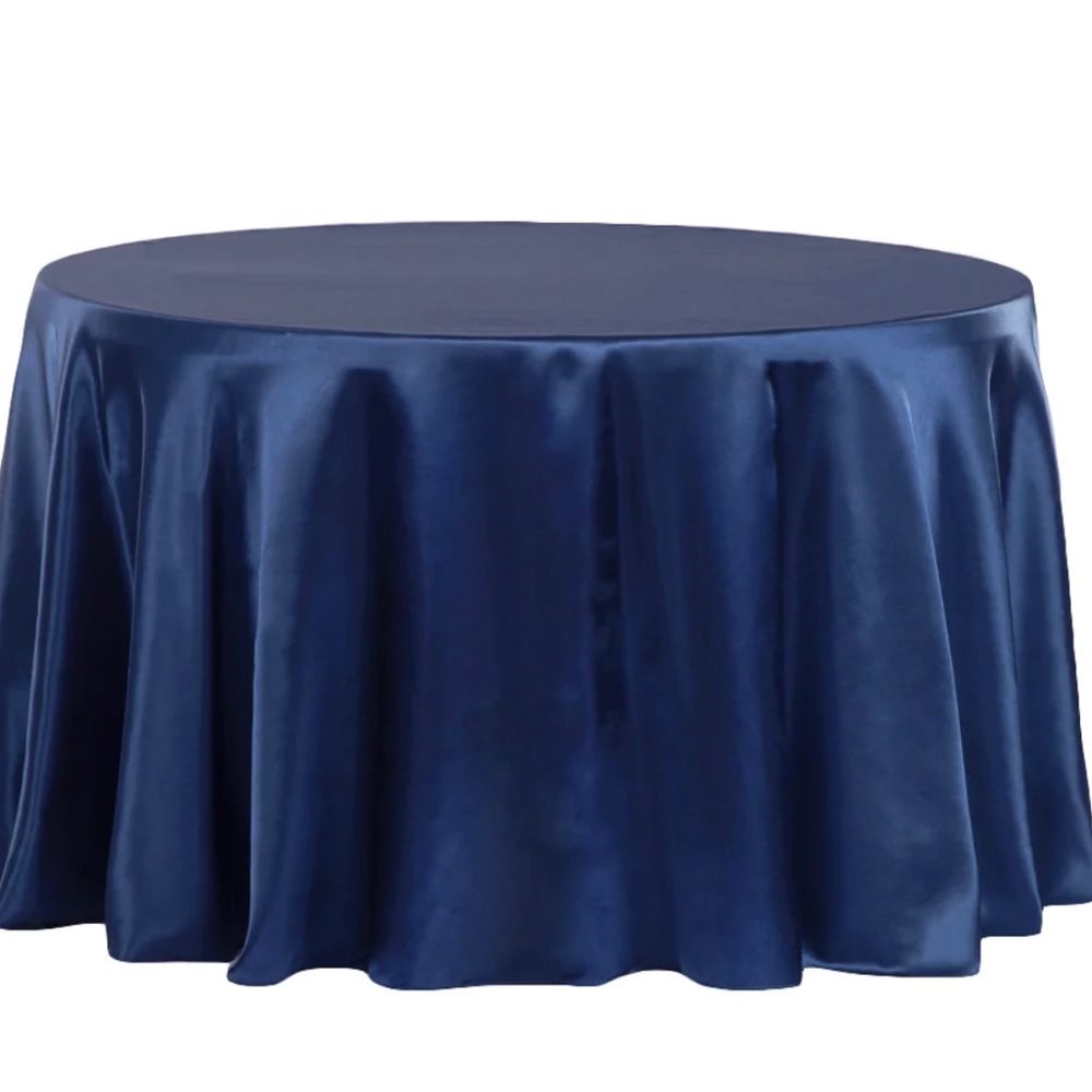 Navy Satin Tablecoths - Picture 2 of 2